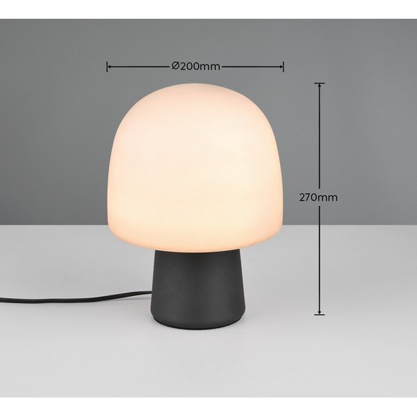 Crno-bijela stolna lampa sa staklenim sjenilom (visina 27 cm) Steen – Trio-image-4