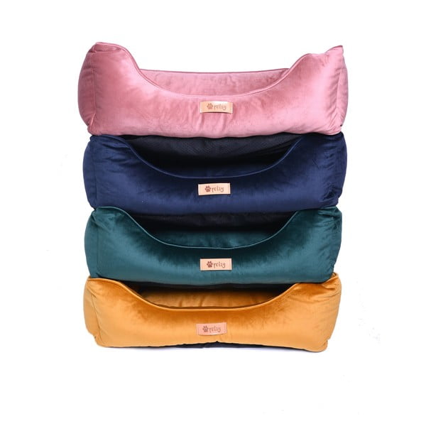 Ružičasti baršunasti krevet 65x50 cm Royal - Petsy-image-2