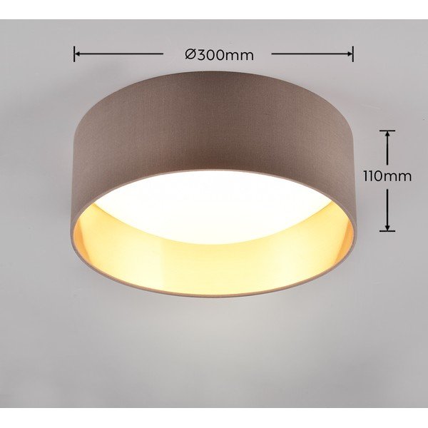 Svjetlo smeđa LED stropna svjetiljka ø 30 cm Locarno – Reality-image-4