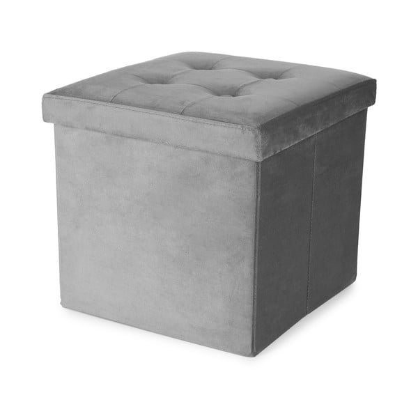 Sivi baršunast tabure – Compactor-image-2