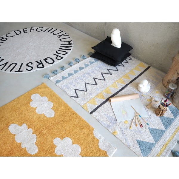 Krem periv/ručno rađen pamučan dječji tepih 140x200 cm Azteca Vintage Blue – Lorena Canals-image-4