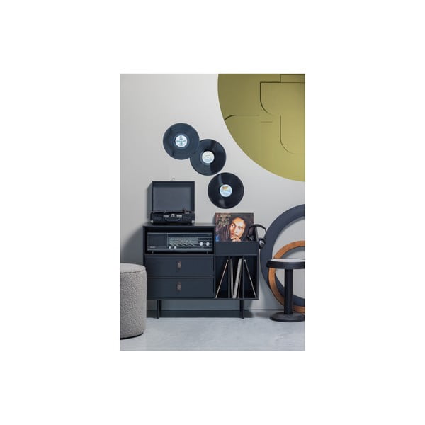 Crni gramofon od borovine Jackson 90x73 cm - DRVO-image-4