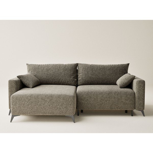 Smeđa sklopiva/s prostorom za odlaganje kutna garnitura od šenila (s lijevim kutom/s ležaljkom) Leon – Maison de Rêve-image-2