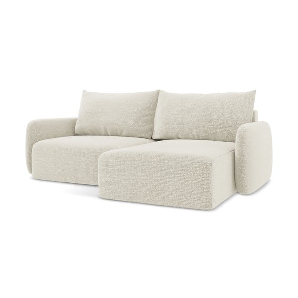 Krem sklopiva/s prostorom za odlaganje kutna garnitura (s desnim kutom) Kalena – Makamii-image-1