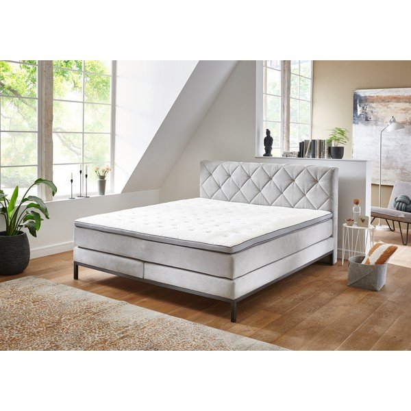 Svijetlo sivi boxspring krevet 180x200 cm Rockaway – Rojaplast-image-3