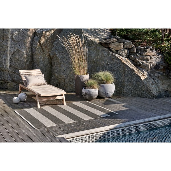 Antracitno siva/krem unutarnja i vanjska staza 70x150 cm Bob Charcoal Linen – Pappelina-image-3