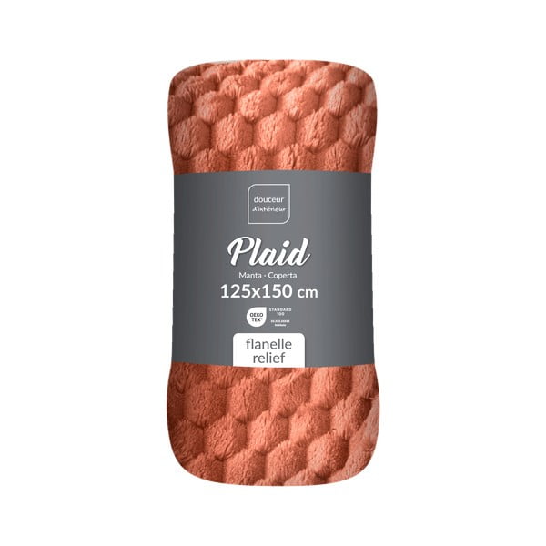 Deka od mikroflanela boja terakote 125x150 cm Mini Frosty – douceur d'intérieur-image-4