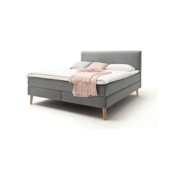 Sivi/smeđi boxspring krevet 180x200 cm Greta – Meise Möbel-image-2