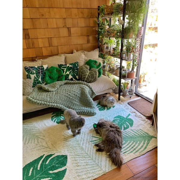Zeleni/krem periv/ručno rađen pamučan dječji tepih 140x200 cm Tropical Green – Lorena Canals-image-1