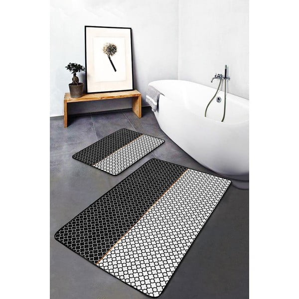 Tamno sivi kupaonski tepisi u setu od 2 kom 100x60 cm - Minimalist Home World-image-1