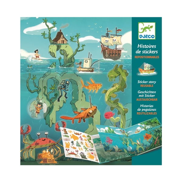 Set knjiga s naljepnicama Djeco Sea Sticker Story-image-1