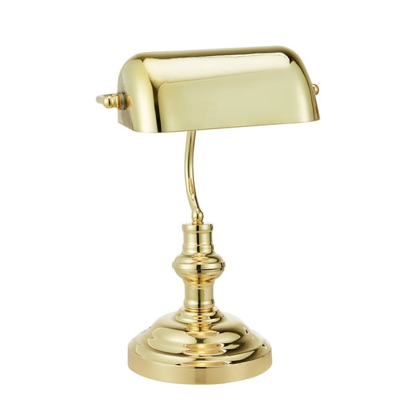 Mjedena stolna lampa sa staklenim sjenilom (visina 42 cm) Bankers – Markslöjd