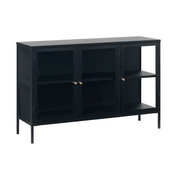 Crna metalna vitrina 132x85 cm Carmel – Unique Furniture-image-3