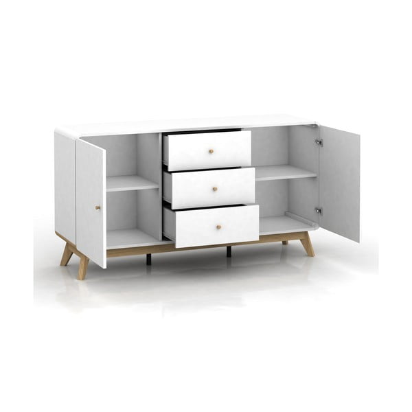 Bijela niska komoda 140x75 cm Caitlin – Støraa-image-3