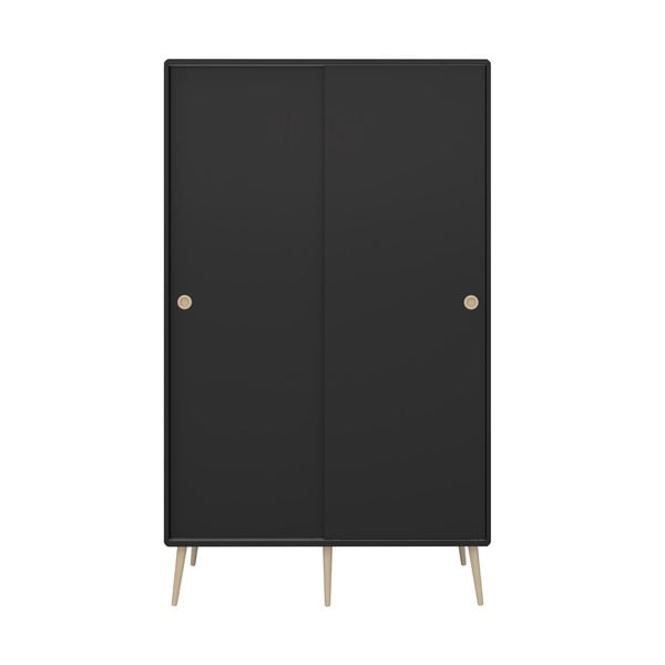 Crni ormar s kliznim vratima 113x190 cm Softline - Tvilum