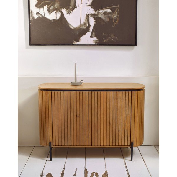 Niska komoda od masivnog manga u prirodnoj boji 120x80 cm Licia – Kave Home-image-1