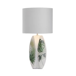 Bijela/zelena stolna lampa s tekstilnim sjenilom (visina 59 cm) Palma – Candellux Lighting