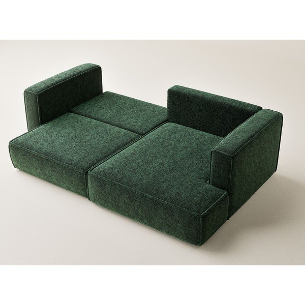 Tamno zelena sklopiva/s prostorom za odlaganje kutna garnitura od šenila (s desnim kutom/s ležaljkom) Velto – Maison de Rêve-image-3