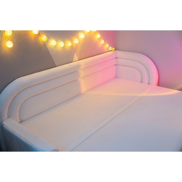 Krem sklopiva/s prostorom za odlaganje sofa od bouclé tkanine s lijevim kutom 223 cm Fabillo – ELTAP-image-4