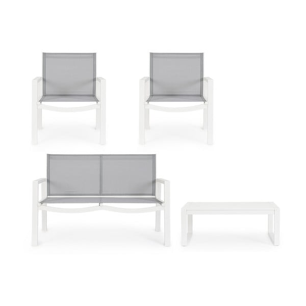 Bijela vrtna garnitura aluminijska za 4 osobe Kallen   – Bizzotto-image-2