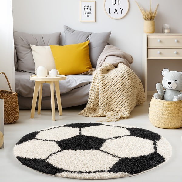 Crni/krem dječji tepih ø 100 cm Fun – Ayyildiz Carpets-image-1