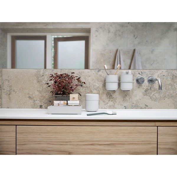 Svjetlosiva posuda s poklopcem od kamenine Zone UME-image-4