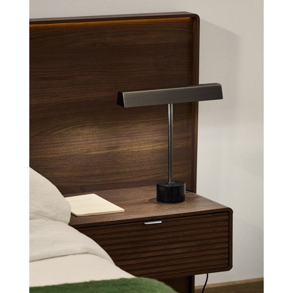 Crna metalna stolna lampa (visina 32,5 cm) Lynor – Kave Home-image-1