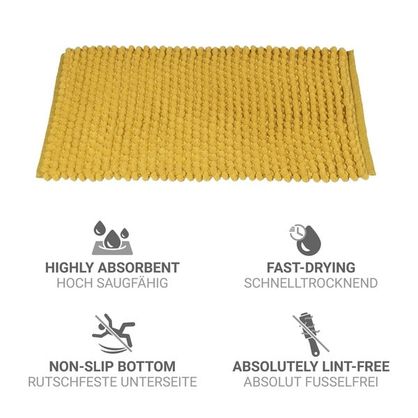 Žuta  tekstilna kupaonska prostirka 50x80 cm Solivo – Wenko-image-4