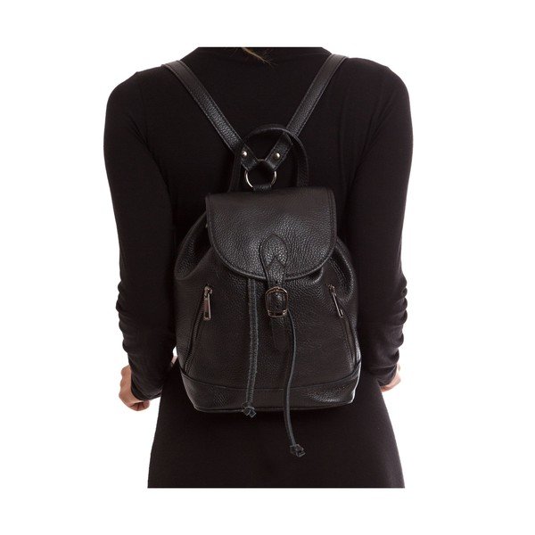 Crni kožni ruksak Isabella Rhea br. 1200-image-2