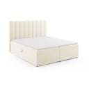Bež boxspring krevet s prostorom za pohranu 180x200 cm Gina – Milo Casa