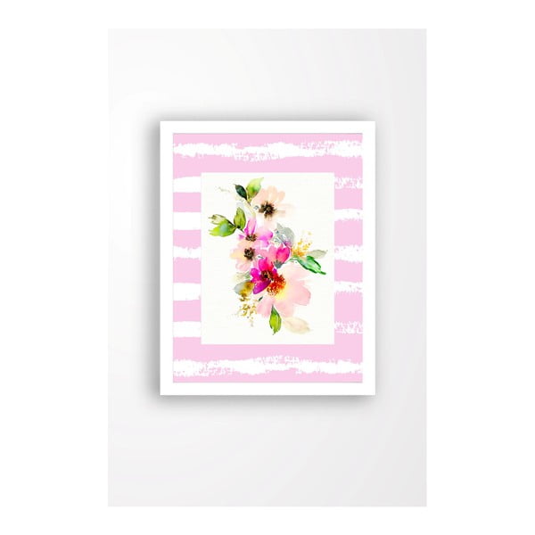 Zidna slika na platnu u bijelom okviru Tablo Centar Pink Garden, 29 x 24 cm