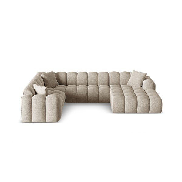 Svjetlo smeđa kutna garnitura od šenila (s lijevim kutom/u obliku slova "U") Treno – Cosmopolitan Design