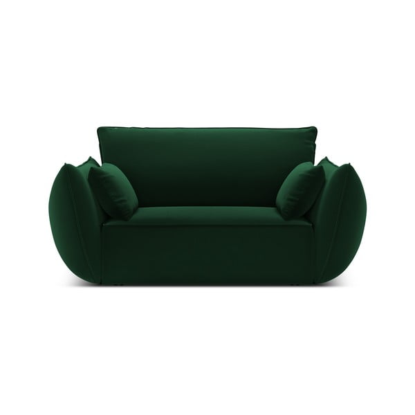 Tamno zelena baršunasti fotelja Vanda – Mazzini Sofas-image-2
