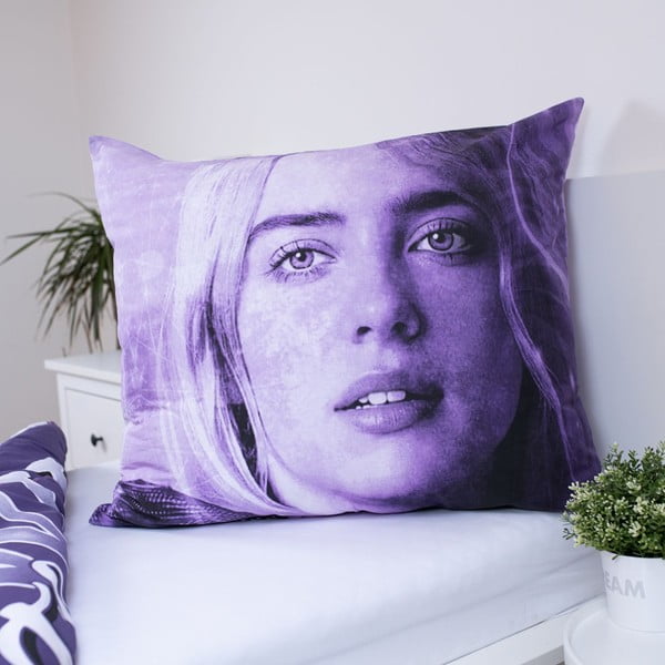 Ljubičasta pamučna dječja posteljina za krevet za jednu osobu 200x140 cm Billie Eilish – Jerry Fabrics-image-3