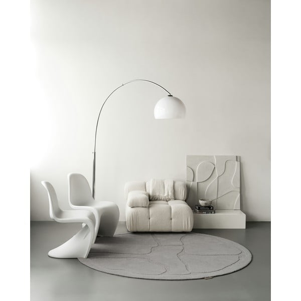 Sivi vunen okrugao tepih ø 120 cm Morphic Organica – Agnella-image-4