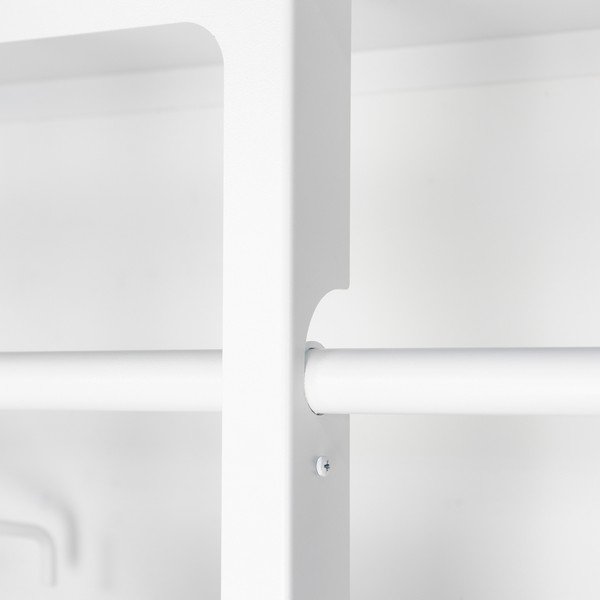 Bijela željezna zidna vješalica s policom 100 cm Luno Large – Spinder Design-image-4