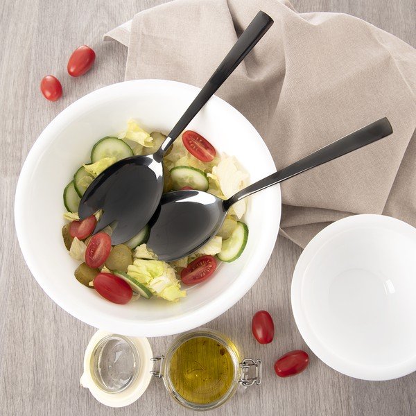 Pribor za salatu od nehrđajućeg čelika Black – Orion-image-2