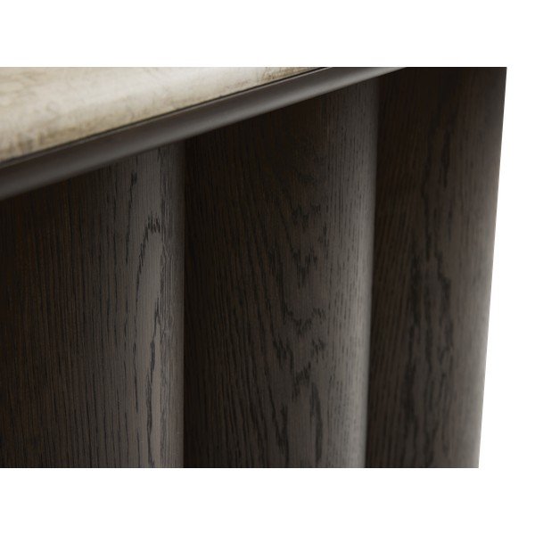 Pomoćni stol s mramornom pločom u tamnoj prirodnoj boji 38x120 cm Piazze – Unique Furniture-image-2