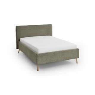 Tamno zeleni tapecirani bračni krevet s prostorom za pohranu s podnicom 140x200 cm Riva – Meise Möbel
