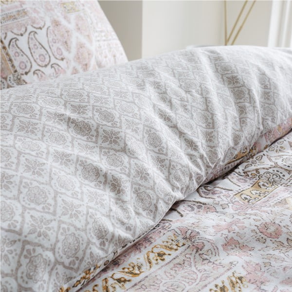 Bež pamučna posteljina 200x200 cm Iniko Patchwork - Pineapple Elephant-image-4