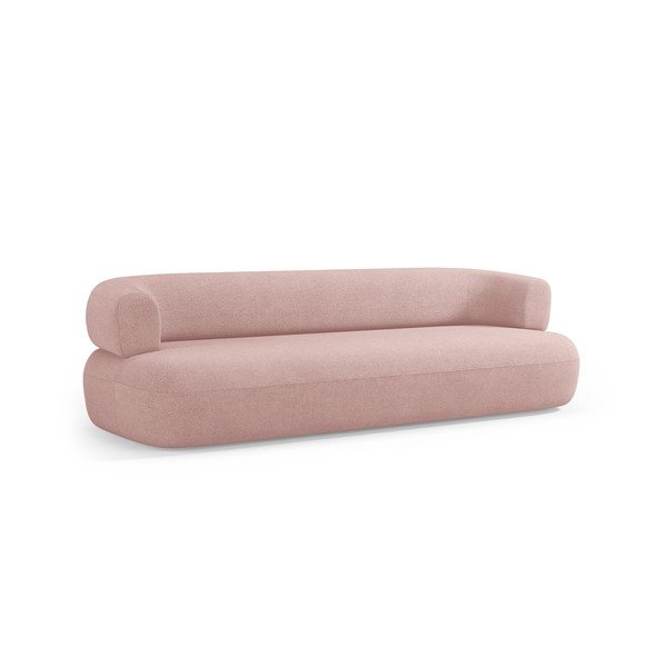 Svijetlo ružičasta sofa od bouclé tkanine 226 cm Jenny – Micadoni -image-1