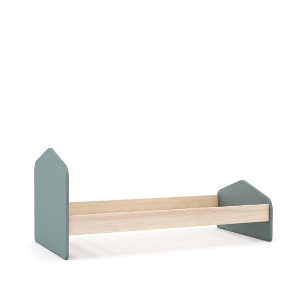 Dječji krevet u dekoru bora s podnicom 90x190 cm u prirodnoj boji/prljavo zeleni Estefania – Marckeric-image-4