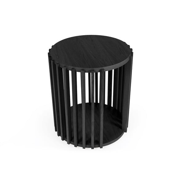 Crni pomoćni stolić Woodman Drum, ø 53 cm-image-3