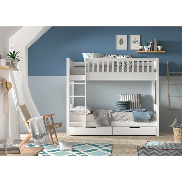 Bijeli dječji krevet na kat 90x200 cm Scott - Vipack-image-4