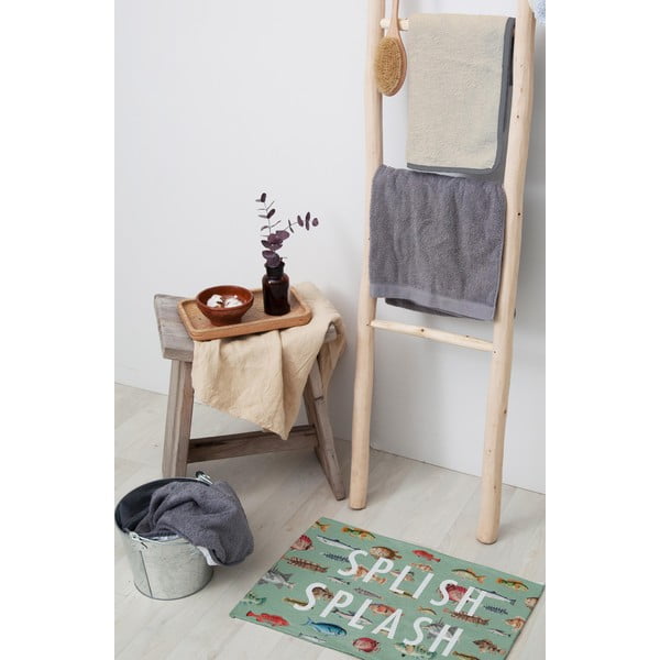 Zelena kupaonska prostirka s dodatkom pamuka Really Nice Things Splish Splash, 40 x 60 cm-image-1