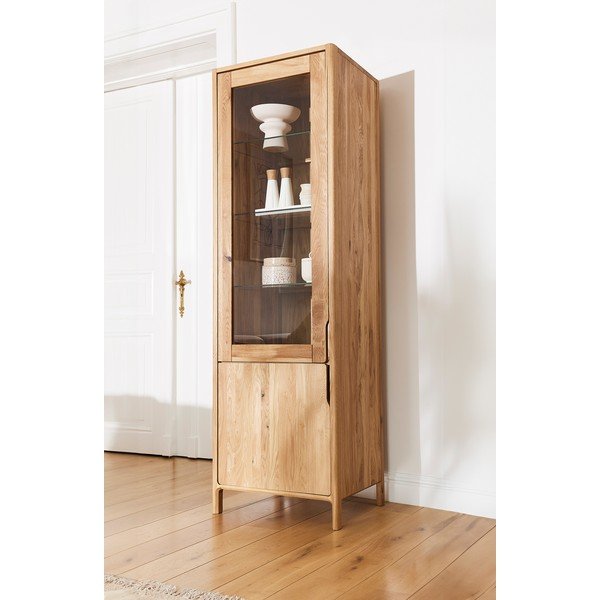 Vitrina od punog hrasta u prirodnoj boji 59x188 cm Twig – The Beds-image-1