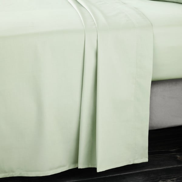 Svijetlo zelena plahta od pamučnog satena 230x260 cm Cotton Sateen – Bianca-image-1