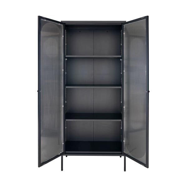 Crna metalna vitrina 80x180 cm Adelaide – House Nordic-image-2