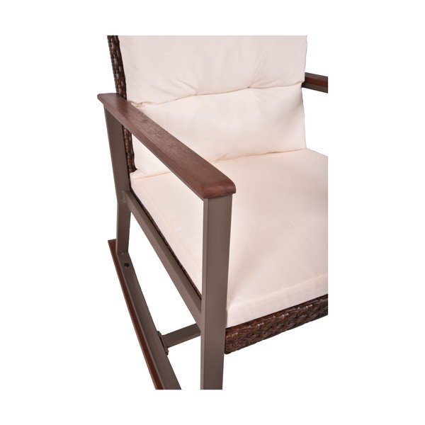 Tamno smeđa stolica za ljuljanje sa stolom od masivnog drveta Sinaloa – Garden Pleasure-image-2