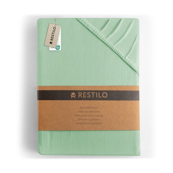 Svijetlo zelena plahta s gumom od jeseya 240x220 cm Amber – Restilo-image-4